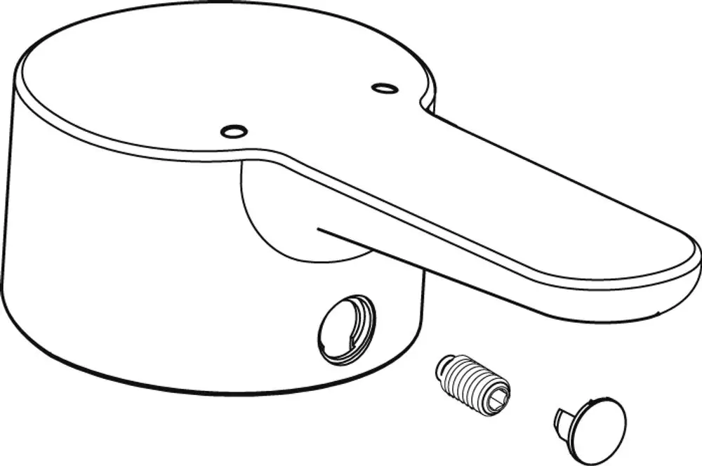Griff in Chromoptik mit seitlicher Aussparung und Schrauben, zur Montage an Ideal Standard Produkten geeignet. Reduziert auf schlichtes Design und Funktionalität.